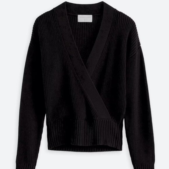 Modern Citizen Marlowe NWT Black Wrap Sweater V-Neck - Size L - Picture 1 of 2